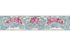 34074-3 cikkszámú tapéta,  Architects Paper Kind of White tapéta katalógusából Barokk-klasszikus,csíkos,különleges felületű,különleges motívumos,természeti mintás,virágmintás,fehér,kék,narancs-terrakotta,pink-rózsaszín,vlies bordűr