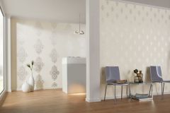 31945-1 cikkszámú tapéta,  Architects Paper Luxury Wallpaper tapéta katalógusából Barokk-klasszikus,textilmintás,valódi textil,ezüst,fehér,gyengén mosható,vlies tapéta