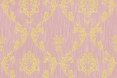 30658-5 cikkszámú tapéta,  Architects Paper Metallic Silk tapéta katalógusából Barokk-klasszikus,csillámos,különleges felületű,különleges motívumos,valódi textil,arany,pink-rózsaszín,vlies tapéta