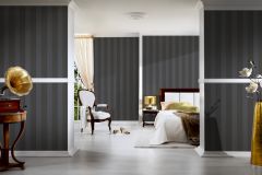 96194-4 cikkszámú tapéta,  Architects Paper Tessuto 2 tapéta katalógusából Csíkos,valódi textil,fekete,szürke,gyengén mosható,illesztés mentes,vlies tapéta