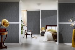 96195-7 cikkszámú tapéta,  Architects Paper Tessuto 2 tapéta katalógusából Barokk-klasszikus,valódi textil,fekete,szürke,gyengén mosható,vlies tapéta