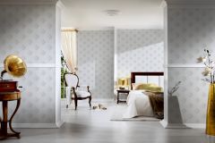 96200-1 cikkszámú tapéta,  Architects Paper Tessuto 2 tapéta katalógusából Barokk-klasszikus,valódi textil,fehér,szürke,gyengén mosható,vlies tapéta