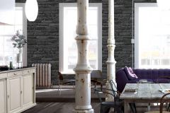 94283-3 cikkszámú tapéta,  As Creation Black is Beautiful tapéta katalógusából 3d hatású,kőhatású-kőmintás,fekete,szürke,lemosható,vlies tapéta