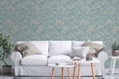 39548-5 cikkszámú tapéta,  As Creation Casual Living tapéta katalógusából Természeti mintás,virágmintás,bézs-drapp,ezüst,zöld,lemosható,vlies tapéta