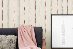 95873-1 cikkszámú tapéta,  As Creation Casual Living tapéta katalógusából Csíkos,bézs-drapp,fehér,piros-bordó,illesztés mentes,lemosható,vlies tapéta