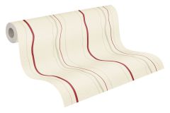 95873-1 cikkszámú tapéta,  As Creation Casual Living tapéta katalógusából Csíkos,bézs-drapp,fehér,piros-bordó,illesztés mentes,lemosható,vlies tapéta