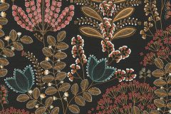 39349-5 cikkszámú tapéta,  As Creation Famous Garden tapéta katalógusából Természeti mintás,textil hatású,barna,fehér,fekete,kék,narancs-terrakotta,súrolható,vlies tapéta