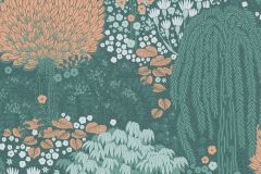39350-3 cikkszámú tapéta,  As Creation Famous Garden tapéta katalógusából Természeti mintás,textil hatású,fehér,narancs-terrakotta,zöld,súrolható,vlies tapéta