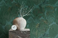 39355-3 cikkszámú tapéta,  As Creation Famous Garden tapéta katalógusából Természeti mintás,textil hatású,arany,zöld,súrolható,vlies tapéta