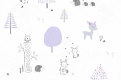 38117-1 cikkszámú tapéta,  As Creation Little Love tapéta katalógusából állatok,gyerek,természeti mintás,fehér,lila,pink-rózsaszín,gyengén mosható,vlies tapéta