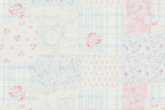 39066-1 cikkszámú tapéta,  As Creation Maison Charme tapéta katalógusából Retro,textil hatású,textilmintás,virágmintás,fehér,kék,pink-rózsaszín,súrolható,vlies tapéta
