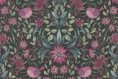 39075-1 cikkszámú tapéta,  As Creation Maison Charme tapéta katalógusából állatok,természeti mintás,textil hatású,virágmintás,fekete,piros-bordó,zöld,súrolható,vlies tapéta