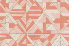 37481-1 cikkszámú tapéta,  As Creation Pop Style tapéta katalógusából 3d hatású,absztrakt,geometriai mintás,különleges motívumos,bézs-drapp,narancs-terrakotta,pink-rózsaszín,vajszín,lemosható,vlies tapéta