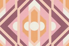 39531-1 cikkszámú tapéta,  As Creation Retro Chic tapéta katalógusából Geometriai mintás,retro,textil hatású,fehér,narancs-terrakotta,pink-rózsaszín,súrolható,vlies tapéta