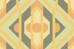 39531-2 cikkszámú tapéta,  As Creation Retro Chic tapéta katalógusából Geometriai mintás,retro,textil hatású,narancs-terrakotta,sárga,zöld,súrolható,vlies tapéta