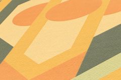 39531-2 cikkszámú tapéta,  As Creation Retro Chic tapéta katalógusából Geometriai mintás,retro,textil hatású,narancs-terrakotta,sárga,zöld,súrolható,vlies tapéta