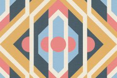 39531-4 cikkszámú tapéta,  As Creation Retro Chic tapéta katalógusából Geometriai mintás,retro,textil hatású,bézs-drapp,kék,narancs-terrakotta,piros-bordó,súrolható,vlies tapéta