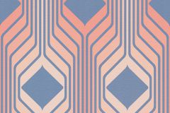 39532-2 cikkszámú tapéta,  As Creation Retro Chic tapéta katalógusából Geometriai mintás,retro,textil hatású,kék,narancs-terrakotta,súrolható,vlies tapéta