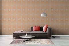 39532-3 cikkszámú tapéta,  As Creation Retro Chic tapéta katalógusából Geometriai mintás,retro,textil hatású,bézs-drapp,narancs-terrakotta,súrolható,vlies tapéta
