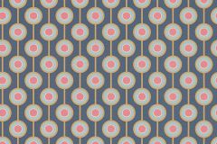 39537-1 cikkszámú tapéta,  As Creation Retro Chic tapéta katalógusából Retro,textil hatású,bézs-drapp,kék,narancs-terrakotta,súrolható,vlies tapéta
