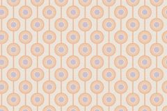 39537-5 cikkszámú tapéta,  As Creation Retro Chic tapéta katalógusából Retro,textil hatású,bézs-drapp,lila,narancs-terrakotta,súrolható,vlies tapéta