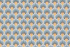 39538-3 cikkszámú tapéta,  As Creation Retro Chic tapéta katalógusából Retro,textil hatású,kék,narancs-terrakotta,súrolható,vlies tapéta