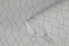 38567-1 cikkszámú tapéta,  As Creation The Wall Cover tapéta katalógusából Geometriai mintás,arany,fehér,lemosható,anyagában öntapadós  tapéta