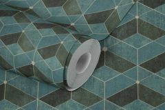 38202-3 cikkszámú tapéta,  As Creation Titanium 3 tapéta katalógusából 3d hatású,ezüst,fekete,türkiz,súrolható,vlies tapéta