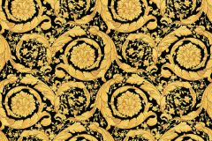 93583-4 cikkszámú tapéta,  As Creation Versace 3 tapéta katalógusából Barokk-klasszikus,különleges felületű,virágmintás,arany,fekete,súrolható,vlies tapéta