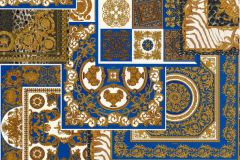 37048-1 cikkszámú tapéta,  As Creation Versace 4 tapéta katalógusából Barokk-klasszikus,geometriai mintás,különleges felületű,arany,barna,fehér,kék,súrolható,vlies tapéta