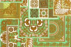 37048-2 cikkszámú tapéta,  As Creation Versace 4 tapéta katalógusából Barokk-klasszikus,geometriai mintás,különleges felületű,arany,fehér,zöld,súrolható,vlies tapéta