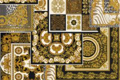 37048-3 cikkszámú tapéta,  As Creation Versace 4 tapéta katalógusából Barokk-klasszikus,geometriai mintás,különleges felületű,arany,barna,fehér,fekete,súrolható,vlies tapéta