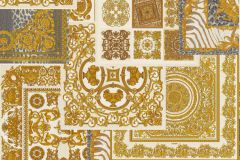 37048-4 cikkszámú tapéta,  As Creation Versace 4 tapéta katalógusából Barokk-klasszikus,geometriai mintás,különleges felületű,arany,fehér,kék,szürke,súrolható,vlies tapéta