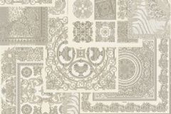 37048-5 cikkszámú tapéta,  As Creation Versace 4 tapéta katalógusából Barokk-klasszikus,geometriai mintás,különleges felületű,ezüst,fehér,szürke,súrolható,vlies tapéta