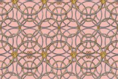 37049-6 cikkszámú tapéta,  As Creation Versace 4 tapéta katalógusából Barokk-klasszikus,geometriai mintás,különleges felületű,arany,ezüst,pink-rózsaszín,súrolható,vlies tapéta