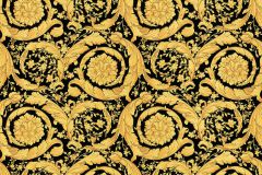 93583-4 cikkszámú tapéta,  As Creation Versace 4 tapéta katalógusából Barokk-klasszikus,különleges felületű,metál-fényes,arany,fekete,súrolható,vlies tapéta
