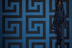 38609-3 cikkszámú tapéta,  As Creation Versace 5 tapéta katalógusából Geometriai mintás,metál-fényes,kék,illesztés mentes,súrolható,vlies tapéta