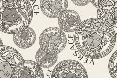 38610-2 cikkszámú tapéta,  As Creation Versace 5 tapéta katalógusából Barokk-klasszikus,feliratos-számos,különleges motívumos,metál-fényes,fehér,szürke,súrolható,vlies tapéta
