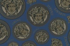 38611-3 cikkszámú tapéta,  As Creation Versace 5 tapéta katalógusából Barokk-klasszikus,feliratos-számos,különleges motívumos,kék,szürke,súrolható,vlies tapéta