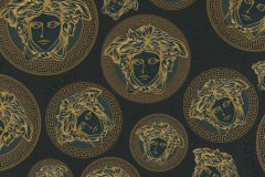 38611-7 cikkszámú tapéta,  As Creation Versace 5 tapéta katalógusából Barokk-klasszikus,feliratos-számos,különleges motívumos,arany,fekete,súrolható,vlies tapéta