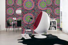 38705-1 cikkszámú tapéta,  As Creation Versace 5 tapéta katalógusából Barokk-klasszikus,fekete,lila,pink-rózsaszín,súrolható,vlies tapéta