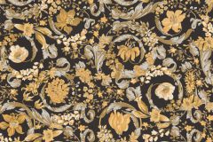 38706-5 cikkszámú tapéta,  As Creation Versace 5 tapéta katalógusából Barokk-klasszikus,virágmintás,arany,ezüst,fekete,súrolható,vlies tapéta