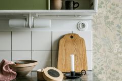 4179 cikkszámú tapéta,  Boras Alla Tiders Hus tapéta katalógusából Rajzolt,virágmintás,bézs-drapp,kék,zöld,gyengén mosható,vlies tapéta