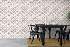 4504 cikkszámú tapéta,  Boras Anno tapéta katalógusából Barokk-klasszikus,különleges motívumos,rajzolt,virágmintás,fehér,narancs-terrakotta,pink-rózsaszín,sárga,lemosható,vlies tapéta