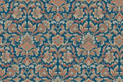 4521 cikkszámú tapéta,  Boras Anno tapéta katalógusából Barokk-klasszikus,kék,narancs-terrakotta,szürke,lemosható,vlies tapéta