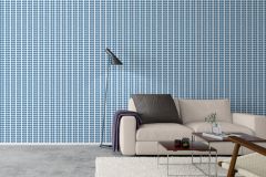 1752 cikkszámú tapéta,  Boras Scandinavian Designers II tapéta katalógusából Retro,természeti mintás,fehér,fekete,kék,lemosható,vlies tapéta