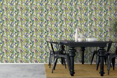 1757 cikkszámú tapéta,  Boras Scandinavian Designers II tapéta katalógusából Absztrakt,emberek-sztárok,különleges motívumos,rajzolt,retro,barna,fehér,kék,lila,szürke,zöld,lemosható,vlies tapéta