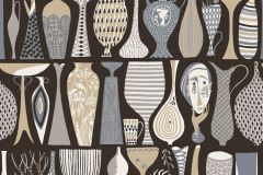 1758 cikkszámú tapéta,  Boras Scandinavian Designers II tapéta katalógusából Különleges motívumos,retro,barna,fehér,szürke,lemosható,vlies tapéta