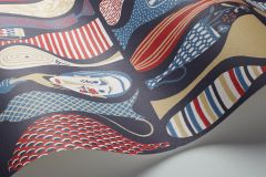 1760 cikkszámú tapéta,  Boras Scandinavian Designers II tapéta katalógusából Különleges motívumos,retro,bézs-drapp,fehér,lila,narancs-terrakotta,piros-bordó,lemosható,vlies tapéta