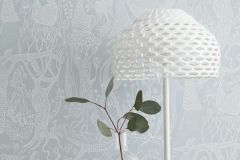 1761 cikkszámú tapéta,  Boras Scandinavian Designers II tapéta katalógusából Emberek-sztárok,különleges motívumos,rajzolt,retro,fehér,szürke,türkiz,lemosható,vlies tapéta